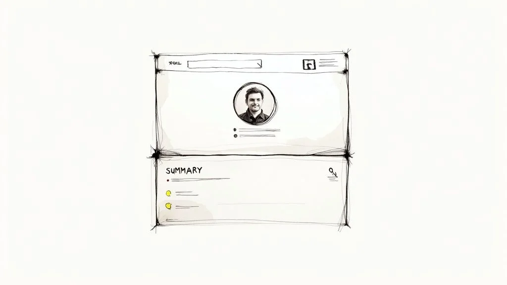 A professional woman working on her laptop, optimizing her LinkedIn profile to attract more connections.