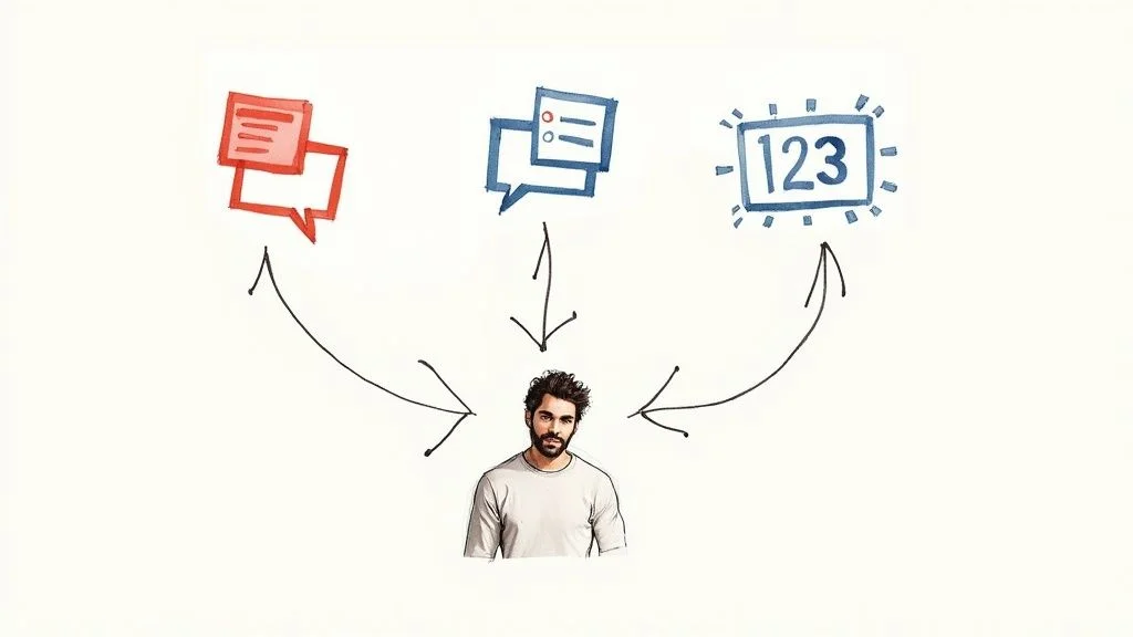 A person brainstorming LinkedIn content ideas at a desk with a laptop and notebook.