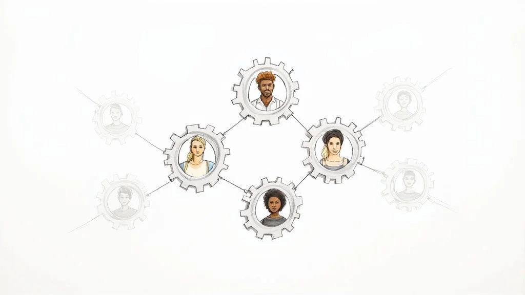 Eine professionelle Frau arbeitet an ihrem Laptop und veranschaulicht die Effizienz der LinkedIn Outreach Automation.