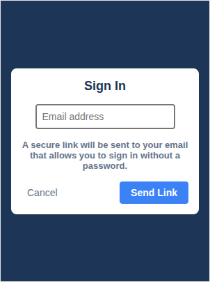 Sign in screen